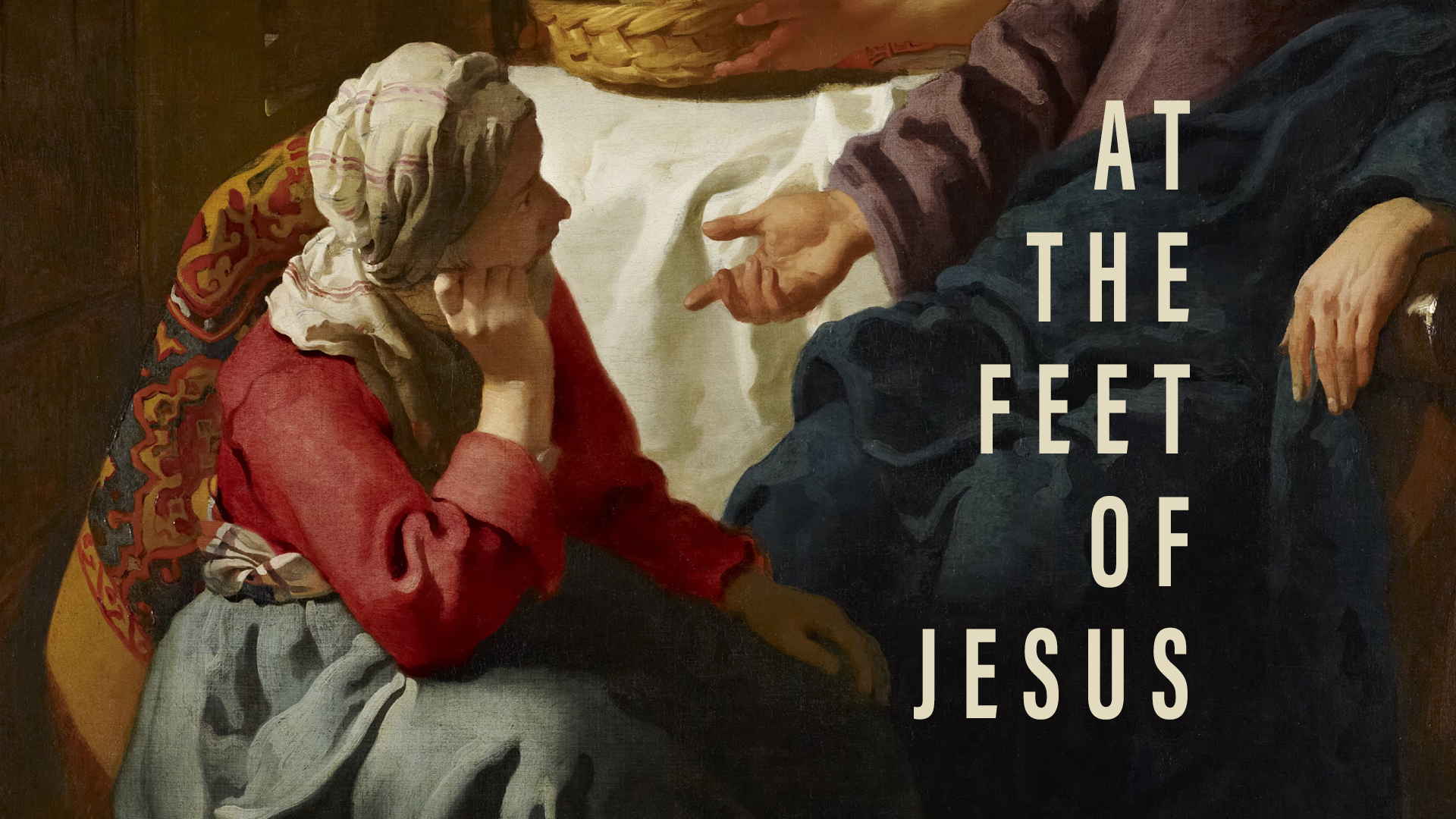 Book cover with a painting of a person listening, and the words 