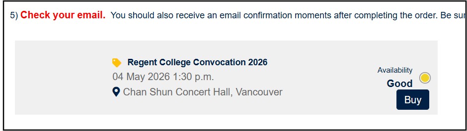 Screenshot: Chan Centre ticketing user interface