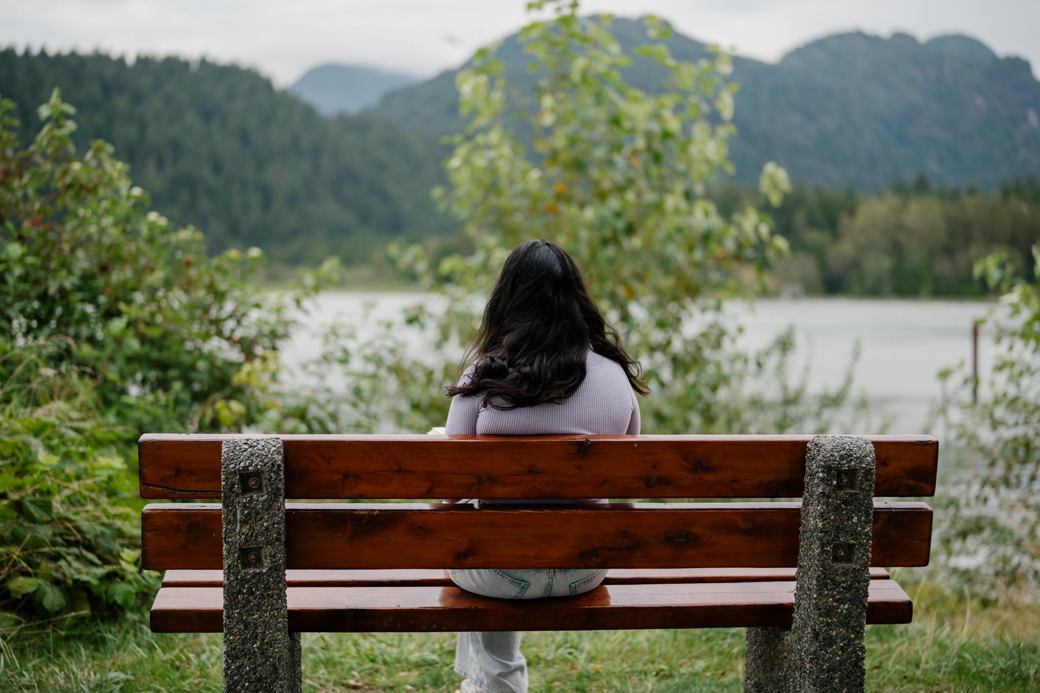 Person alone on a bench