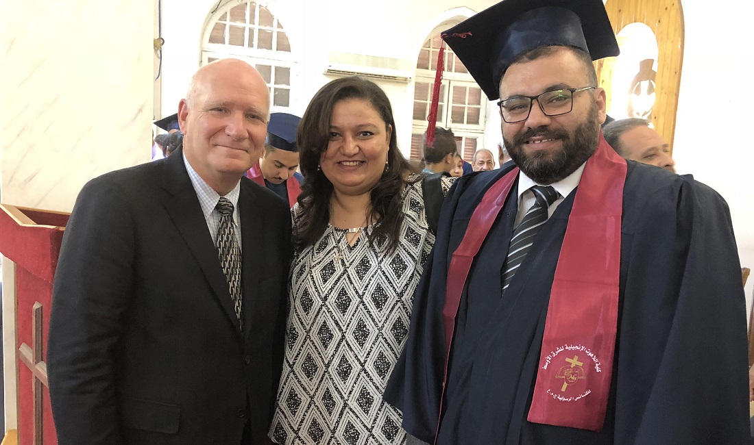 Murray with some graduates from Middle East Theological Seminary in Asyut, Egypt