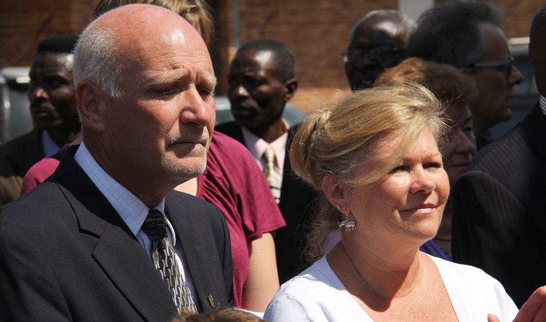 Murray and Cindy Cornelius at a church dedication in Zimbabwe (2013).