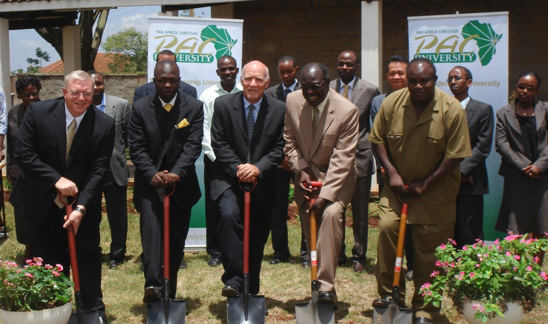 Ground-breaking for a new academic building at Pan Africa Christian University in Nairobi, Kenya, where Murray serves as one of the Trustees.