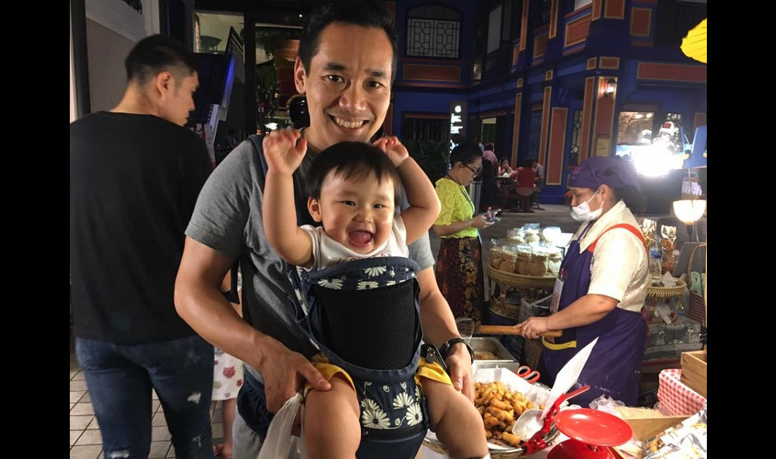 Henry with his son Caleb in Bangkok