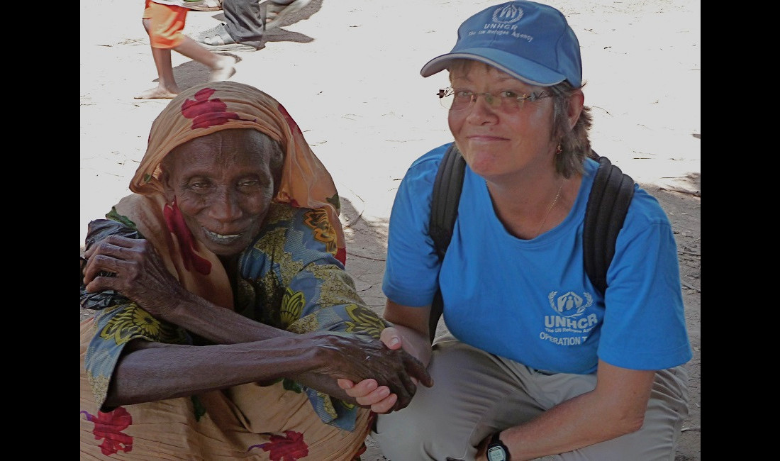 Laurel at work with UNHCR (United Nations High Commissioner for Refugees, the UN refugee agency)