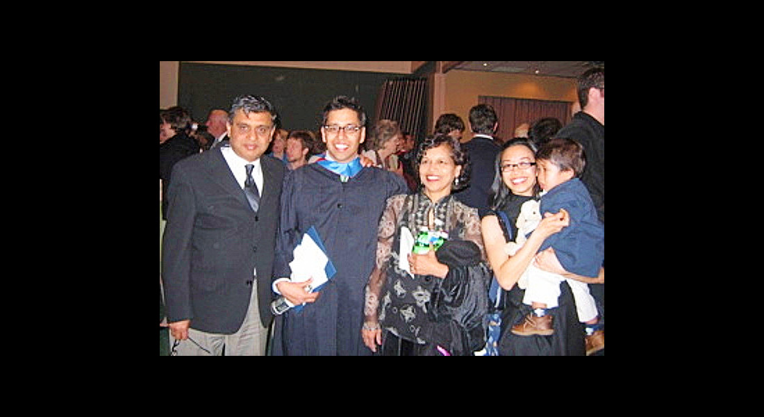 Regent Round 2: Santosh with his family at his graduation